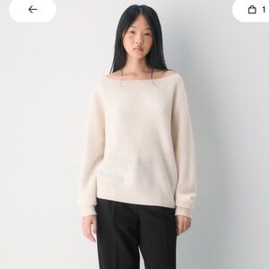 Aritzia essential cashmere relaxed boatneck sweater